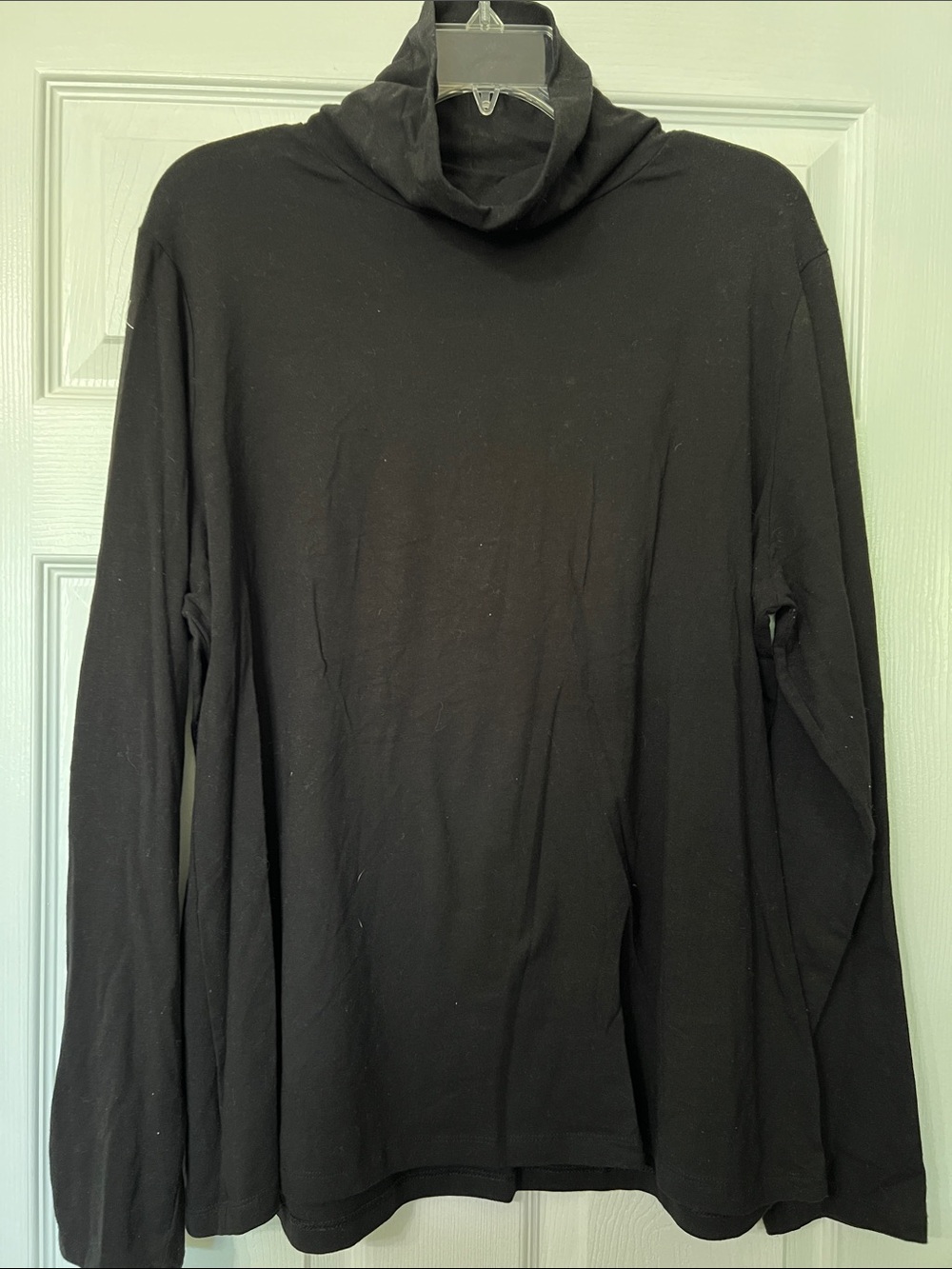 Time and Tru Black Women's Long Sleeve Turtleneck Top